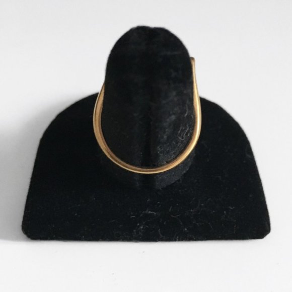 Vintage Faux Pearl Red Stone Costume Jewelry Ring - Picture 4 of 4